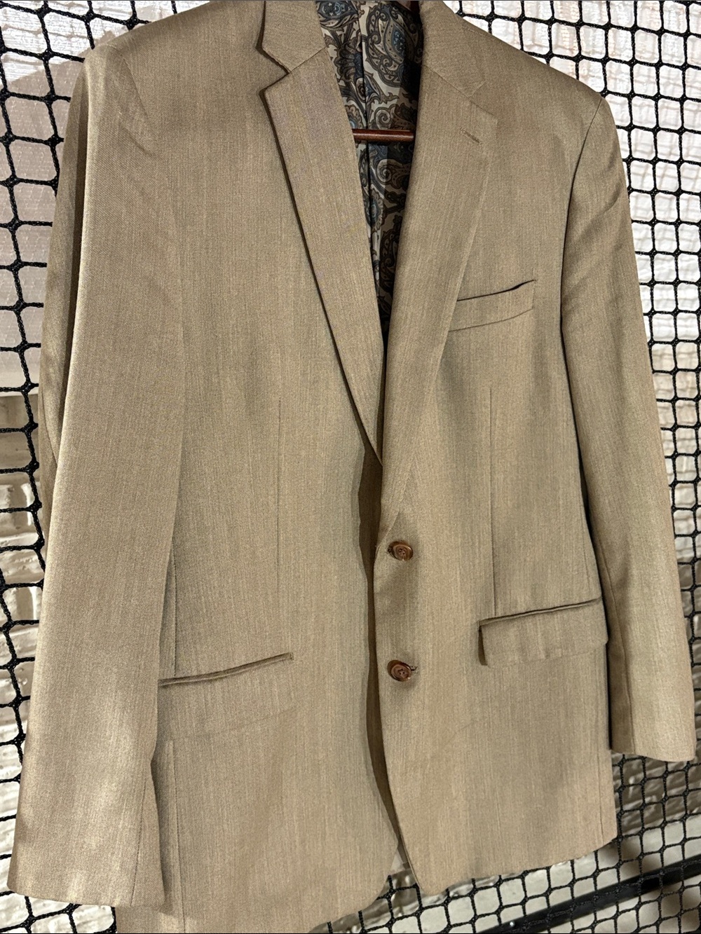 Lauren Ralph Lauren Men's Light Tan Two-Button Sport Coat 44 l